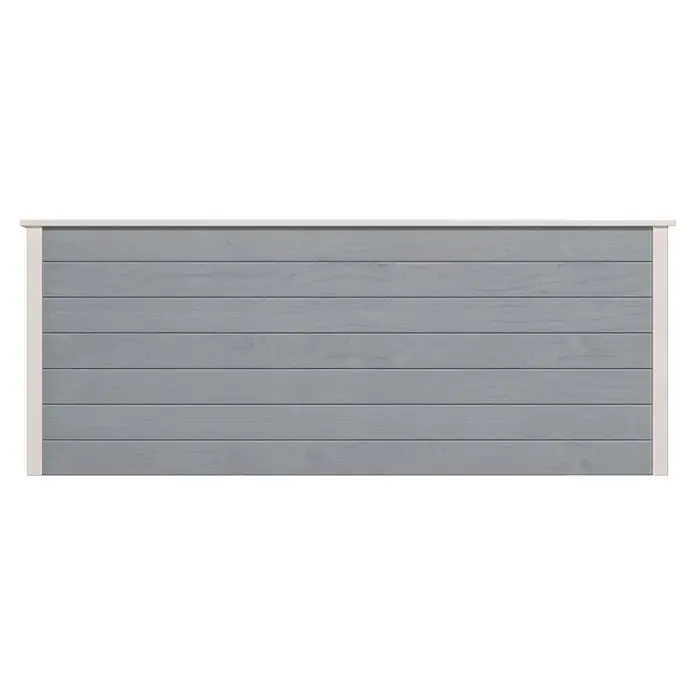 Weka Hochbeet C - 205 x 80 x 81 cm, Holz, Grau/Weiß - Graue Holzverkleidung mit horizontalen Latten und einem hellen Naturholzrahmen.