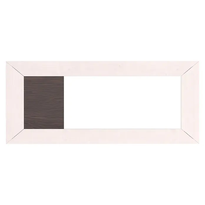 Weka Hochbeet - 205 x 79 x 81 cm, Holz, Anthrazit/Weiß - Weißer Holzrahmen mit Gehrungsecken und einer dunkelbraunen Holzplatte innen.