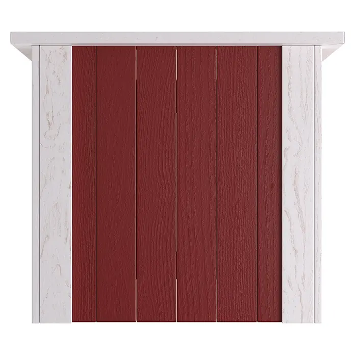 Weka Hochbeet - 205 x 79 x 81 cm, Holz, Schwedenrot/Weiß - Rote und weiße Holzlamellenverkleidung mit weißer Abschlussleiste.