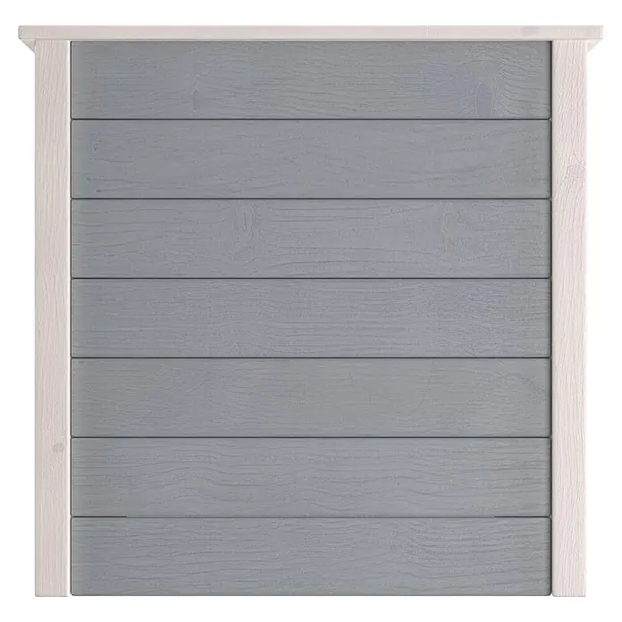 Weka Hochbeet C - 205 x 80 x 81 cm, Holz, Grau/Weiß - Graue Holzlamellenwand mit hellem Naturholzrahmen.