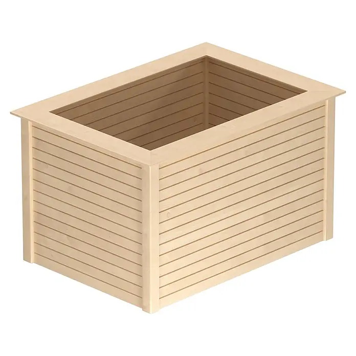 Weka Hochbeet 669 - 91 x 131 x 81 cm, Holz, Natur - Rechteckiger Blumenkasten aus hellem Holz, ideal für Garten und Pflanzen.