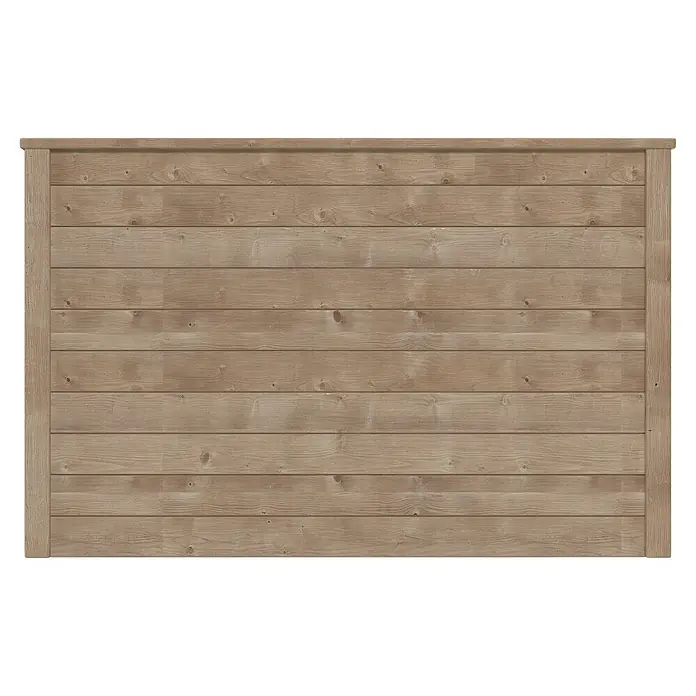 T & J Hochbeet Veijle - 85 x 125 x 80 cm, Holz, Hellbraun - Hellbraunes Zaunelement aus Holz mit horizontalen Latten und stabilem Rahmen.