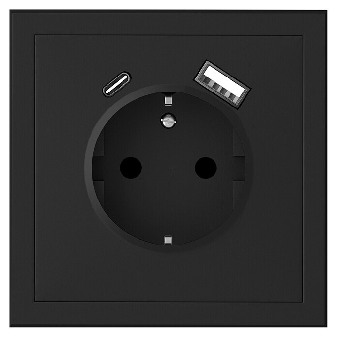 Commel USB vtičnica Adria  (Črna, Plastika, Podometna montaža) | 3211 - Markenschalter innen UP | CBCA - Markenschalter | CBC - Schalterserien | CB - Elektroinstallation | C - Elektro | BAUHAUS