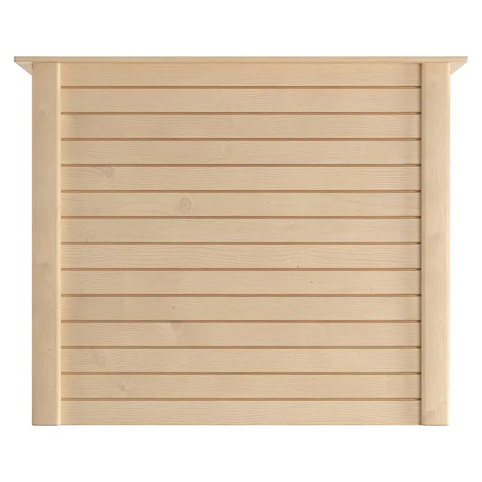 Weka Hochbeet 669 - 91 x 131 x 81 cm, Holz, Natur - Helle Holzlamellenwand mit vertikalen und oberem Rahmen.