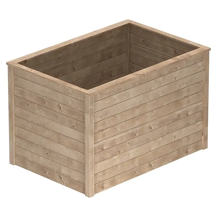 T & J Hochbeet Veijle - 85 x 125 x 80 cm, Holz, Hellbraun - Rechteckiger Pflanzkasten aus Holz für Garten oder Pflanzen.