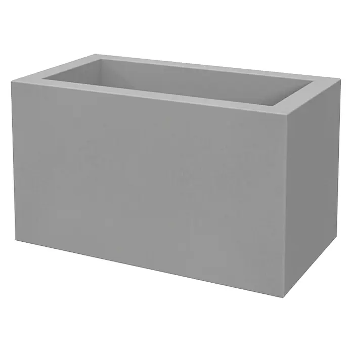 Collippo Ampliación chimenea para barbacoas de obra - L x An x Al: 40 x 22 x 23 cm, Hormigón, Gris - Jardinera rectangular gris para uso interior y exterior. La jardinera está hecha de material duradero y ofrece mucho espacio para las plantas.