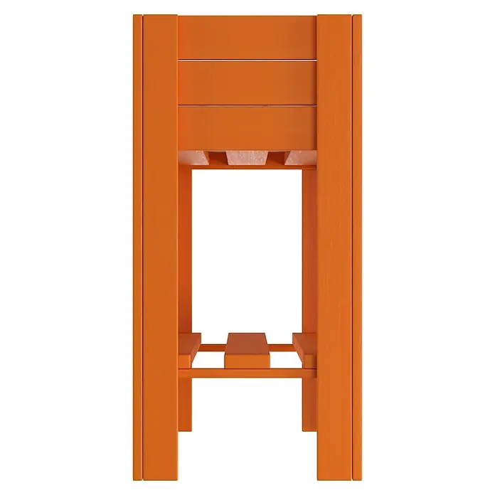 Wagner System GreenFamily Hochbeet GreenBOX light - 83 x 34,5 x 70 cm, Holz, Dunkelbraun - Orangefarbene Holzkonstruktion mit Aussparungen zum Halten von Gegenständen und einem unteren Ablagefach.
