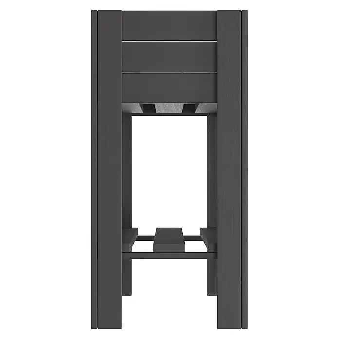 Wagner System GreenFamily Hochbeet GreenBOX light - 83 x 34,5 x 70 cm, Holz, Anthrazit - Dunkelgraues Weinregal aus Holz mit Flaschenfächern und einer unteren Ablage.