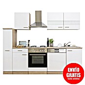 Respekta Composición de cocina (Ancho: 250 cm, Con dispositivos eléctricos, Blanco)