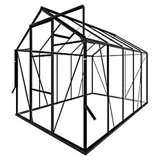 Kas Kate III Full Option pakket (Buitenmaat incl. dakoverstek (b x d): 192 x 314 cm, Materiaal zijwand: Glas, 3 mm, Zwart)