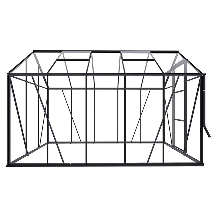 Kas Kate III Full Option pakket (Buitenmaat incl. dakoverstek (b x d): 192 x 314 cm, Materiaal zijwand: Glas, 3 mm, Zwart) | BAUHAUS