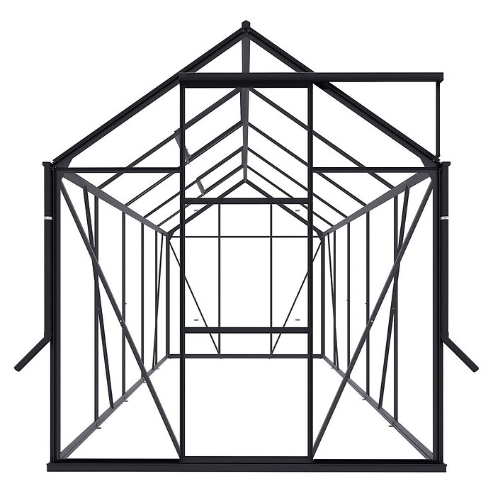 Kas Kate III Full Option pakket (Buitenmaat incl. dakoverstek (b x d): 192 x 314 cm, Materiaal zijwand: Glas, 3 mm, Zwart) | BAUHAUS