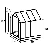 Kas Kate II Full Option pakket (Buitenmaat incl. dakoverstek (b x d): 192 x 253 cm, Materiaal zijwand: Glas, 3 mm, Wit) | BAUHAUS