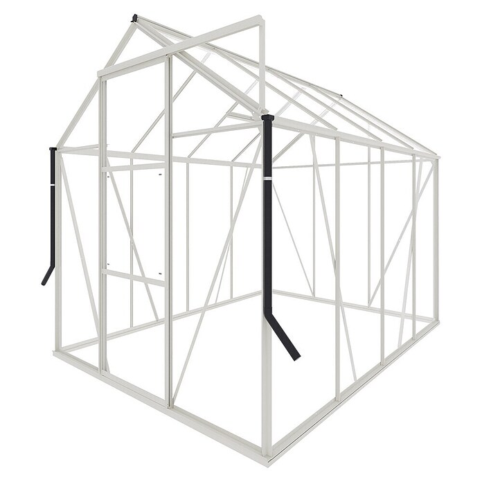 Kas Kate II Full Option pakket (Buitenmaat incl. dakoverstek (b x d): 192 x 253 cm, Materiaal zijwand: Glas, 3 mm, Wit) | BAUHAUS