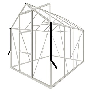 Kas Kate II Full Option pakket (Buitenmaat incl. dakoverstek (b x d): 192 x 253 cm, Materiaal zijwand: Glas, 3 mm, Wit)