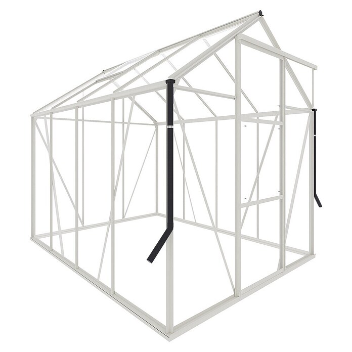 Kas Kate II Full Option pakket (Buitenmaat incl. dakoverstek (b x d): 192 x 253 cm, Materiaal zijwand: Glas, 3 mm, Wit) | BAUHAUS