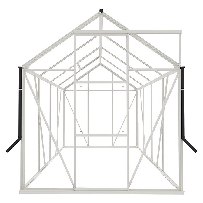Kas Kate II Full Option pakket (Buitenmaat incl. dakoverstek (b x d): 192 x 253 cm, Materiaal zijwand: Glas, 3 mm, Wit) | BAUHAUS