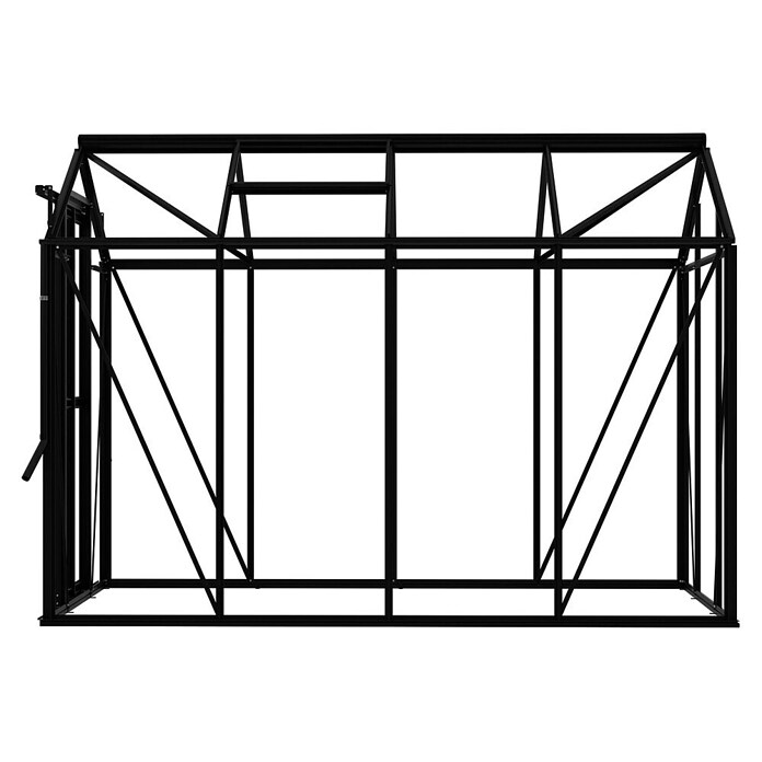 Kas Anne III Full Option pakket (Buitenmaat incl. dakoverstek (b x d): 149,8 x 289,9 cm, Materiaal zijwand: Glas, 3 mm, Zwart) | BAUHAUS