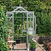 Kas Anne III Full Option pakket (Buitenmaat incl. dakoverstek (b x d): 149,8 x 289,9 cm, Materiaal zijwand: Glas, 3 mm, Groengrijs) | BAUHAUS