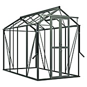 Kas Anne III Full Option pakket (Buitenmaat incl. dakoverstek (b x d): 149,8 x 289,9 cm, Materiaal zijwand: Glas, 3 mm, Groengrijs) | BAUHAUS