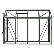 Kas Anne III Full Option pakket (Buitenmaat incl. dakoverstek (b x d): 149,8 x 289,9 cm, Materiaal zijwand: Glas, 3 mm, Groengrijs) | BAUHAUS