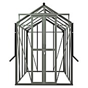 Kas Anne III Full Option pakket (Buitenmaat incl. dakoverstek (b x d): 149,8 x 289,9 cm, Materiaal zijwand: Glas, 3 mm, Groengrijs) | BAUHAUS