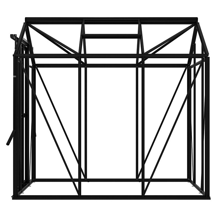 Kas Anne II Full Option pakket (Buitenmaat incl. dakoverstek (b x d): 149,8 x 220,1 cm, Materiaal zijwand: Glas, 3 mm, Zwart) | BAUHAUS