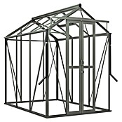 Kas Anne II Full Option pakket (Buitenmaat incl. dakoverstek (b x d): 149,8 x 220,1 cm, Materiaal zijwand: Glas, 3 mm, Groengrijs) | BAUHAUS