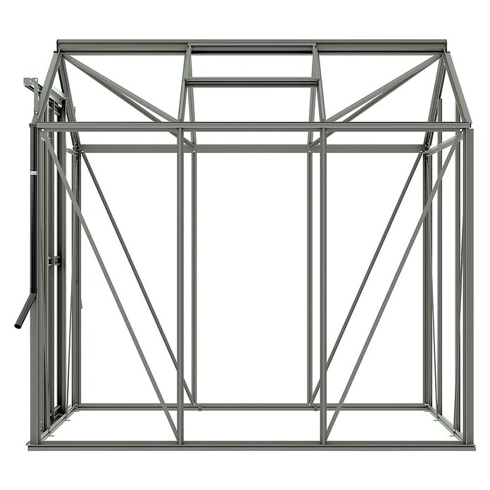 Kas Anne II Full Option pakket (Buitenmaat incl. dakoverstek (b x d): 149,8 x 220,1 cm, Materiaal zijwand: Glas, 3 mm, Groengrijs) | BAUHAUS
