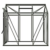 Kas Anne II Full Option pakket (Buitenmaat incl. dakoverstek (b x d): 149,8 x 220,1 cm, Materiaal zijwand: Glas, 3 mm, Groengrijs) | BAUHAUS