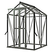 Kas Anne I Full Option pakket (Buitenmaat incl. dakoverstek (b x d): 149,8 x 150,7 cm, Materiaal zijwand: Glas, 3 mm, Groengrijs) | BAUHAUS