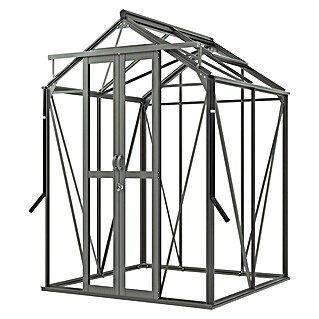Kas Anne I Full Option pakket (Buitenmaat incl. dakoverstek (b x d): 149,8 x 150,7 cm, Materiaal zijwand: Glas, 3 mm, Groengrijs)