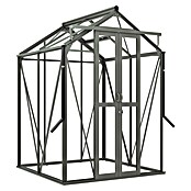 Kas Anne I Full Option pakket (Buitenmaat incl. dakoverstek (b x d): 149,8 x 150,7 cm, Materiaal zijwand: Glas, 3 mm, Groengrijs) | BAUHAUS