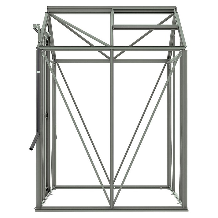 Kas Anne I Full Option pakket (Buitenmaat incl. dakoverstek (b x d): 149,8 x 150,7 cm, Materiaal zijwand: Glas, 3 mm, Groengrijs) | BAUHAUS