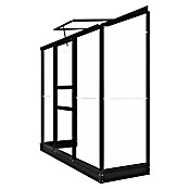 Kas Emma II (Buitenmaat incl. dakoverstek (b x d): 194 x 69 cm, Materiaal zijwand: Glas, 3 mm, Zwart) | BAUHAUS