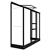 Kas Emma II (Buitenmaat incl. dakoverstek (b x d): 194 x 69 cm, Materiaal zijwand: Glas, 3 mm, Zwart) | BAUHAUS