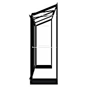 Kas Emma II (Buitenmaat incl. dakoverstek (b x d): 194 x 69 cm, Materiaal zijwand: Glas, 3 mm, Zwart) | BAUHAUS