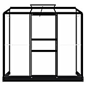 Kas Emma II (Buitenmaat incl. dakoverstek (b x d): 194 x 69 cm, Materiaal zijwand: Glas, 3 mm, Zwart) | BAUHAUS