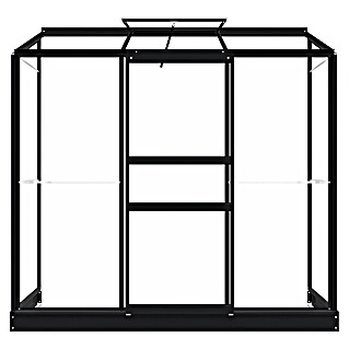 Kas Emma II (Buitenmaat incl. dakoverstek (b x d): 194 x 69 cm, Materiaal zijwand: Glas, 3 mm, Zwart)