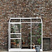 Kas Emma II (Buitenmaat incl. dakoverstek (b x d): 194 x 69 cm, Materiaal zijwand: Glas, 3 mm, Wit) | BAUHAUS