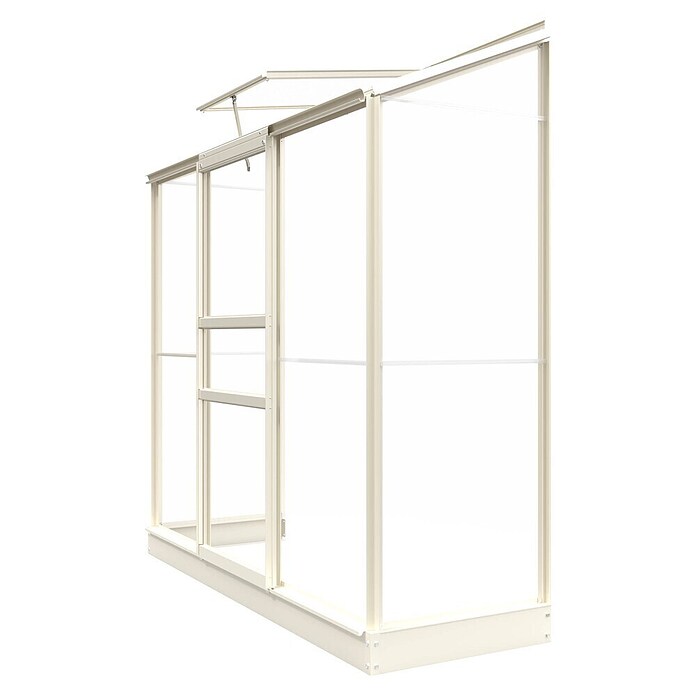 Kas Emma II (Buitenmaat incl. dakoverstek (b x d): 194 x 69 cm, Materiaal zijwand: Glas, 3 mm, Wit) | BAUHAUS