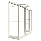 Kas Emma II (Buitenmaat incl. dakoverstek (b x d): 194 x 69 cm, Materiaal zijwand: Glas, 3 mm, Wit) | BAUHAUS