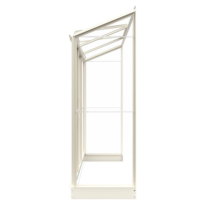 Kas Emma II (Buitenmaat incl. dakoverstek (b x d): 194 x 69 cm, Materiaal zijwand: Glas, 3 mm, Wit) | BAUHAUS