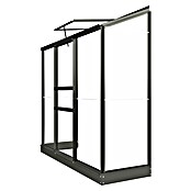 Kas Emma II (Buitenmaat incl. dakoverstek (b x d): 194 x 69 cm, Materiaal zijwand: Glas, 3 mm, Groengrijs) | BAUHAUS