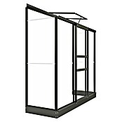 Kas Emma II (Buitenmaat incl. dakoverstek (b x d): 194 x 69 cm, Materiaal zijwand: Glas, 3 mm, Groengrijs) | BAUHAUS