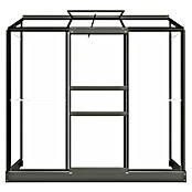 Kas Emma II (Buitenmaat incl. dakoverstek (b x d): 194 x 69 cm, Materiaal zijwand: Glas, 3 mm, Groengrijs) | BAUHAUS