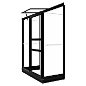 Kas Emma I (Buitenmaat incl. dakoverstek (b x d): 132 x 69 cm, Materiaal zijwand: Glas, 3 mm, Zwart) | BAUHAUS