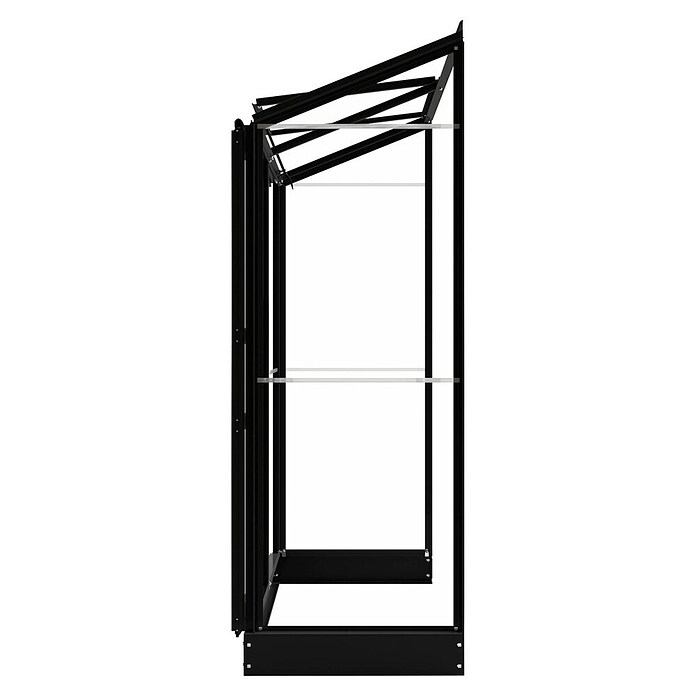 Kas Emma I (Buitenmaat incl. dakoverstek (b x d): 132 x 69 cm, Materiaal zijwand: Glas, 3 mm, Zwart) | BAUHAUS