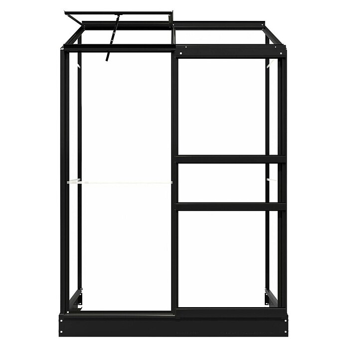 Kas Emma I (Buitenmaat incl. dakoverstek (b x d): 132 x 69 cm, Materiaal zijwand: Glas, 3 mm, Zwart) | BAUHAUS