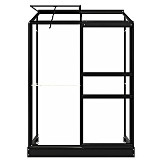 Kas Emma I (Buitenmaat incl. dakoverstek (b x d): 132 x 69 cm, Materiaal zijwand: Glas, 3 mm, Zwart)